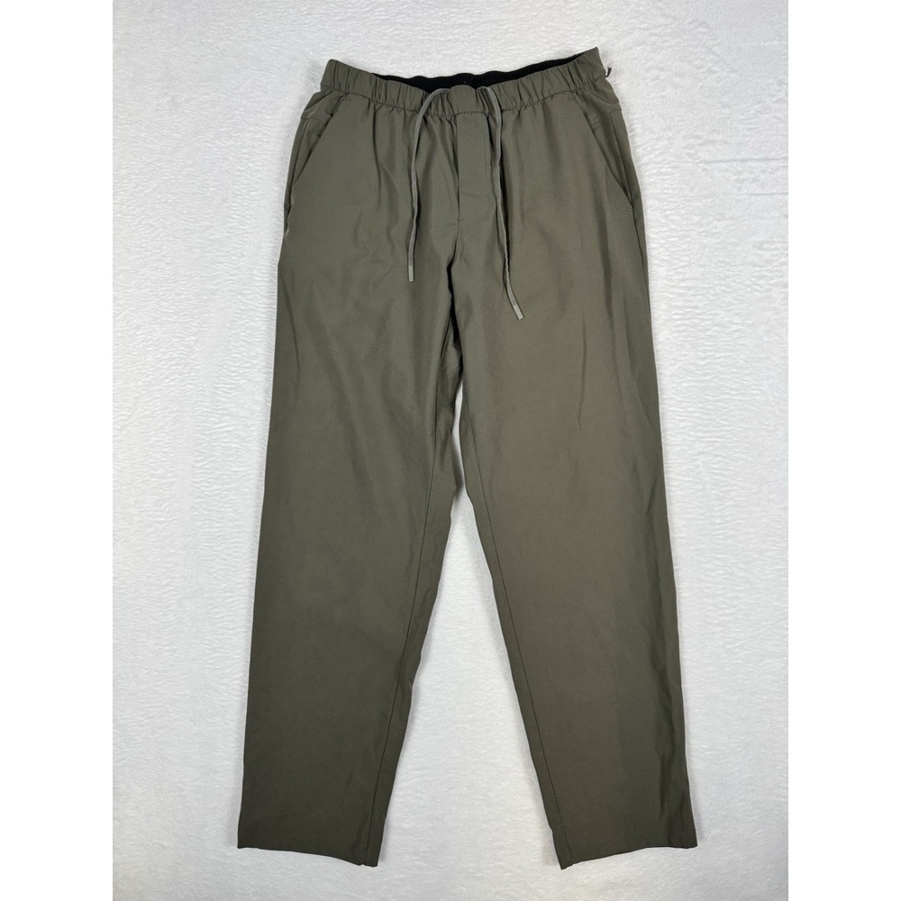 Lululemon ABC Pull On Pants Warpstreme Green LG Athletic Gym Drawstring LM5ALNS